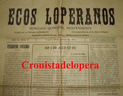 El Loperano Diego Hidalgo Aviño "Robert" encuentra un nuevo ejemplar del periódico "Ecos Loperanos" editado en 1932