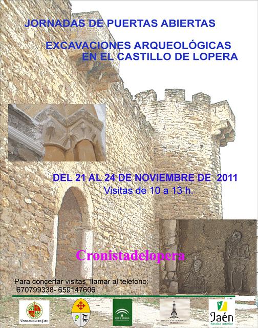 Las Jornadas de Puertas Abiertas del Castillo de Lopera serán del 21 al 24 de Noviembre