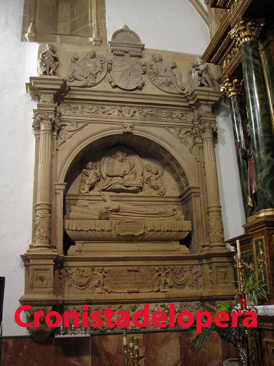 Se cumplen 465 años que murió la madre del Comendador de Lopera Marina Fernández de Torres y  en su memoria se levantó un Mausoleo en la Parroquia de la Inmaculada Concepción de Lopera.