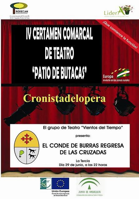El Viernes 29 de Junio cita con el Teatro en la Casa de la Tercia con el grupo "Vientos del Tiempo" que pondrá en escena la obra "El Conde de Burras regresa de las Cruzadas"