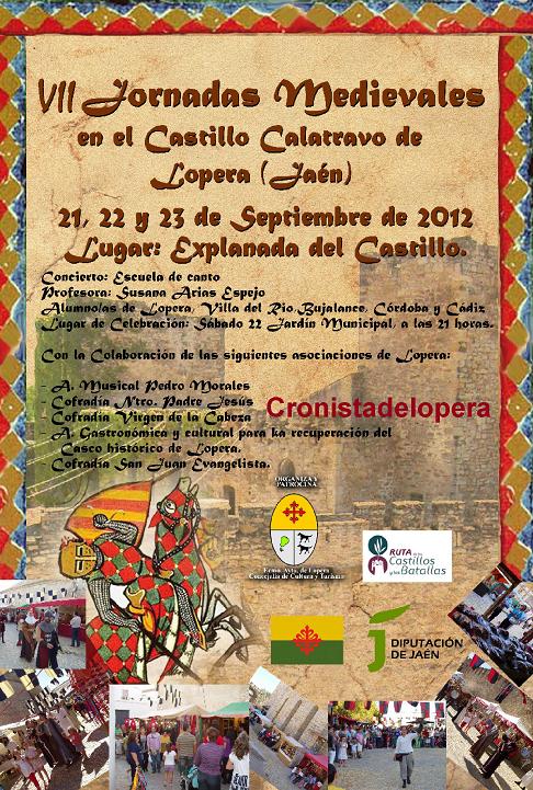Programa de las VII Jornadas Medievales en Lopera del 21 al 23 de Septiembre