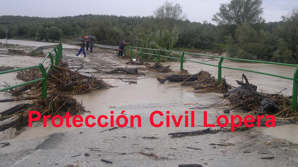 Las últimas lluvias vuelven a cortar la carretera JV-2930 Lopera- Bujalance y hacen desparecer el Camino de la Trocha de Villa del Río.