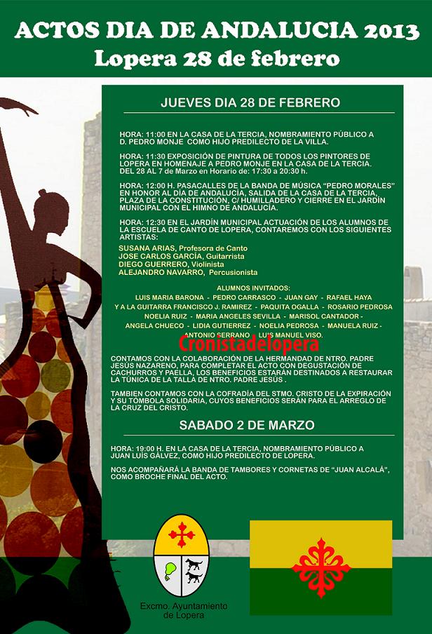 Actos para el Día de Andalucía en Lopera