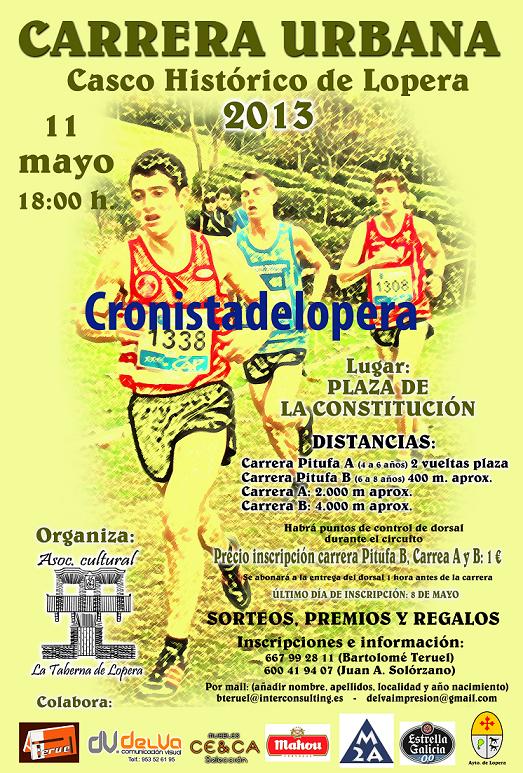 Lopera acogerá el día 11 de Mayo la I Carrera Urbana "Casco Histórico de Lopera"