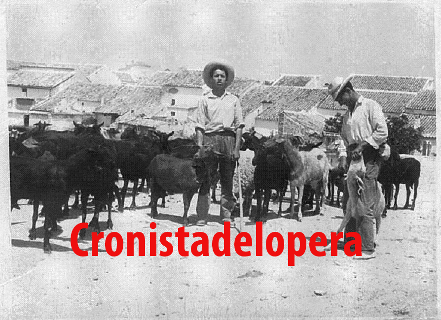 Los Loperanos Benito Valenzuela y Juan Cerezo con sus manadas de cabras en la Verja