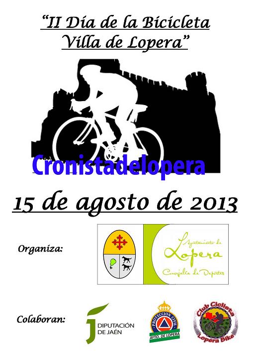 Lopera acogerá el día 15 de Agosto el II Día de la Bicicleta "Villa de Lopera"
