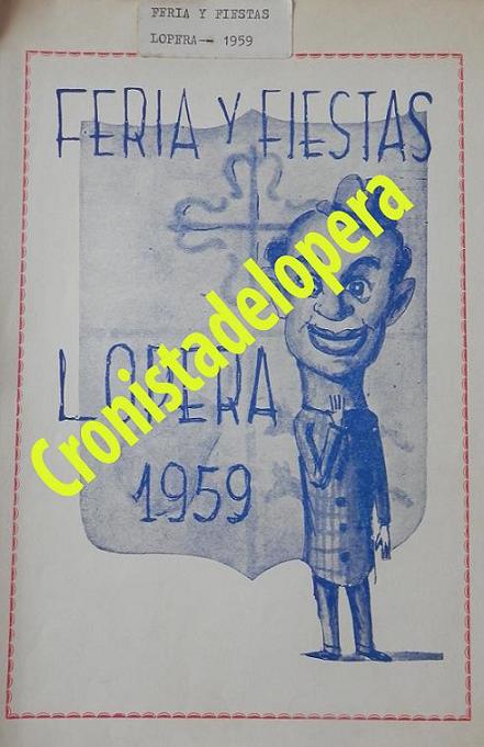 Portada del Programa de la Feria de los Cristos de Lopera del año 1959