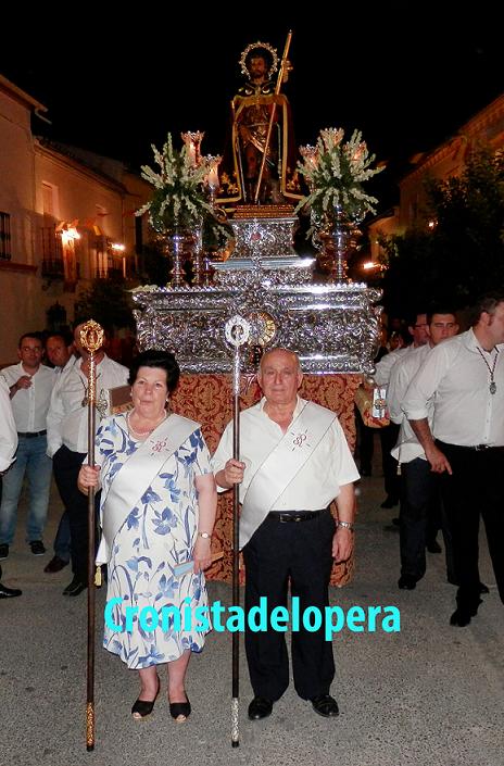 Benito Alcalá y Ana Mari Santiago nuevos Hermanos Mayores de San Roque, Patrón de Lopera