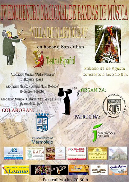 La Asociación Musical "Pedro Morales" de Lopera participa mañana 31 de Agosto en el IV Encuentro Nacional de Bandas de Música "Villa de Marmolejo"
