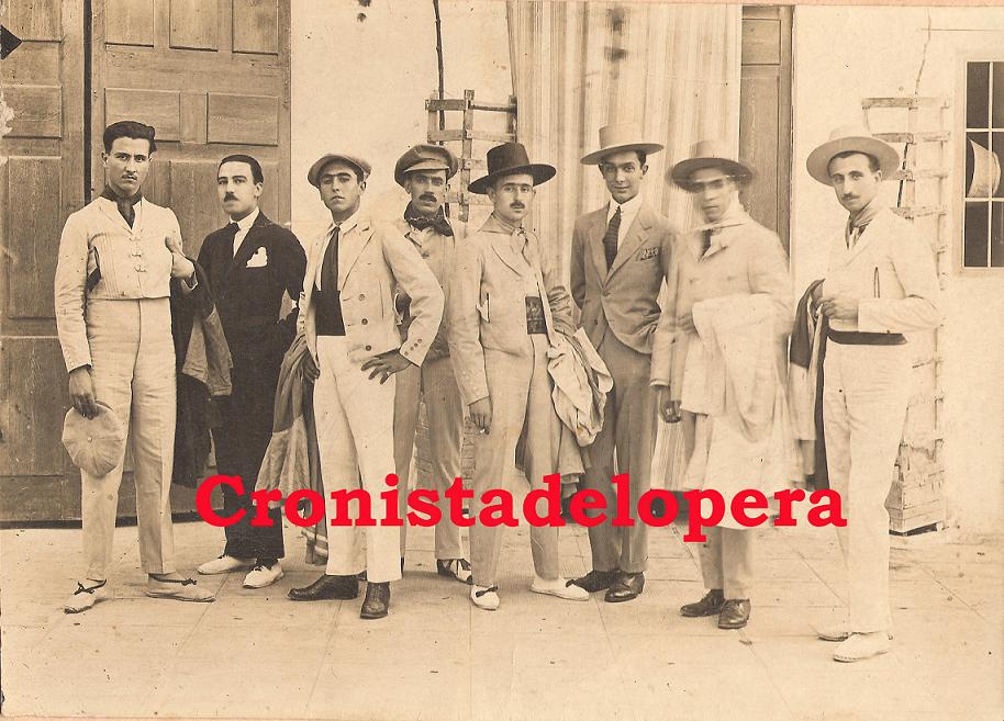 Loperanos participantes en una Capea celebrada en Lopera en 1917
