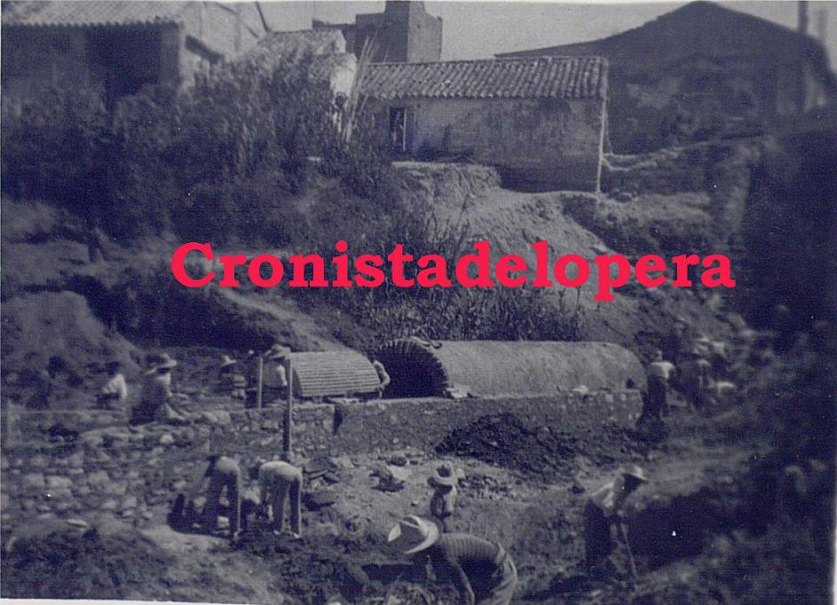 Vista de las Obras del Colector de la Verja de Lopera en 1941 por la Empresa Regiones Devastadas.