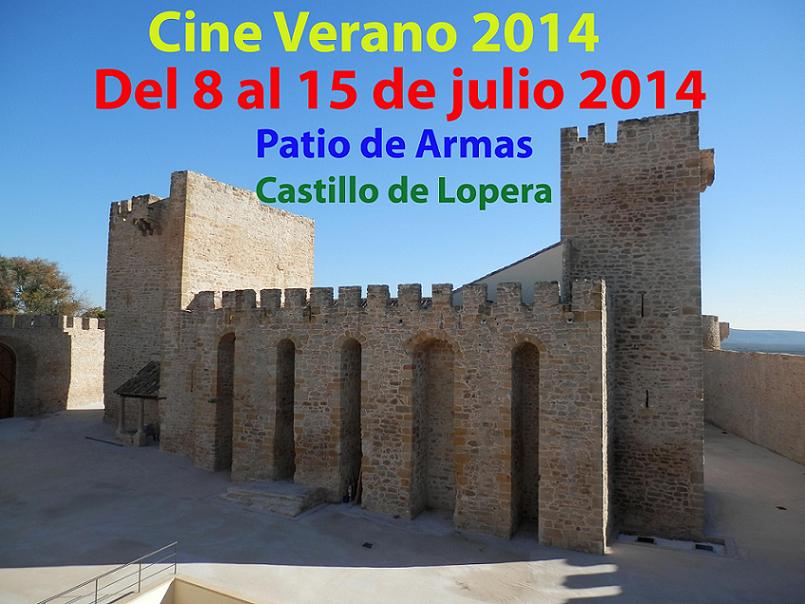 Del 8 al 15 de Julio el Patio de Armas del Castillo de la Orden de Calatrava de Lopera acogerá la proyección de 8 películas dentro del Programa Cine Verano 2014