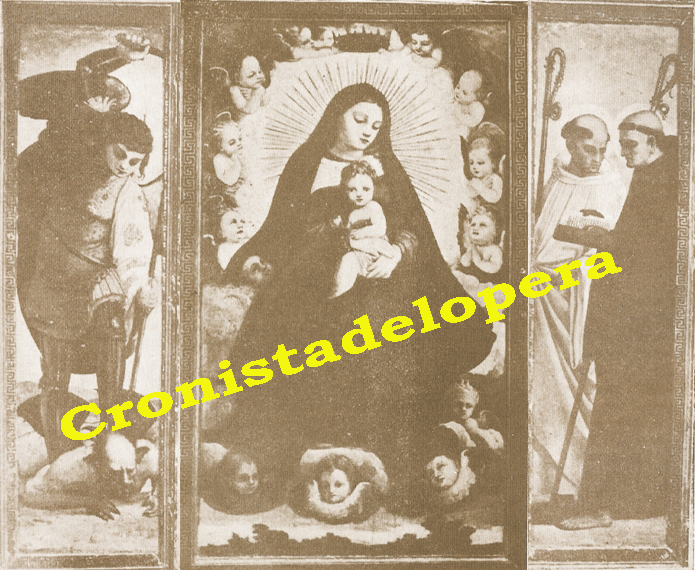 ¿Que fue del Tríptico de Pintura Flamenca atribuido a Pedro Machuca que había en la Capilla del Castillo de Lopera? Foto del Tríptico tras ser restaurado en Jaén en 1927.