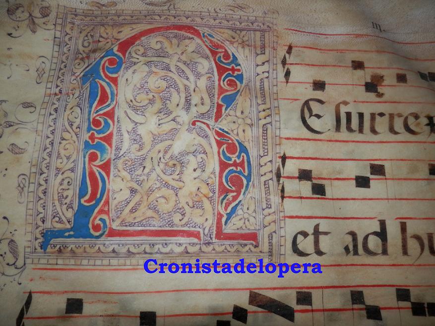 Letra Capital de los antiguos Libros Corales en Pergamino que se conservan en el Archivo Parroquial de Lopera. Siglo XVI