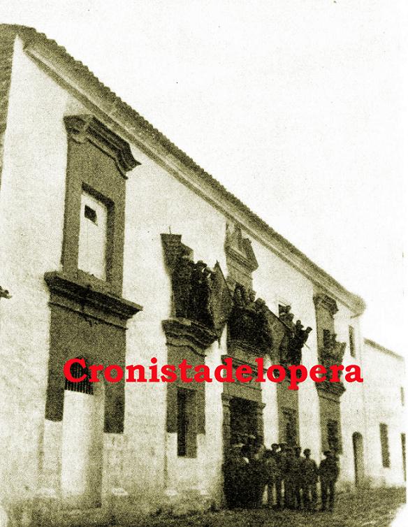 La Casa del Pueblo de Lopera en una instantánea de los años 20 del pasado siglo XX.