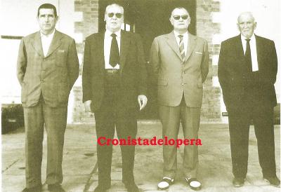 Junta Rectora de la Cooperativa Oleícola La Loperana. Año 1955. De izquierda a derecha: Manuel Valenzuela, Antonio Palomo, Pablo Ruiz y Juan José García