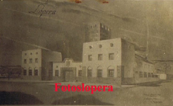 Vista de la Casa Cuartel de la Guardia Civil de Lopera en 1944.