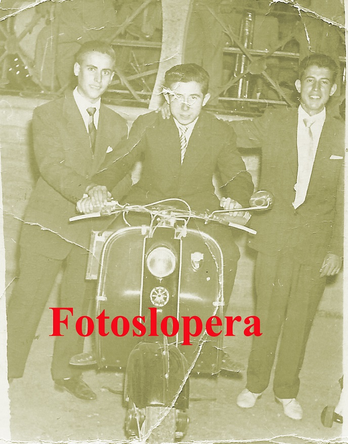 Loperanos en la Feria de los Cristos del año 1958. Juan Gracia, Martín Valenzuela y Juan Palomo