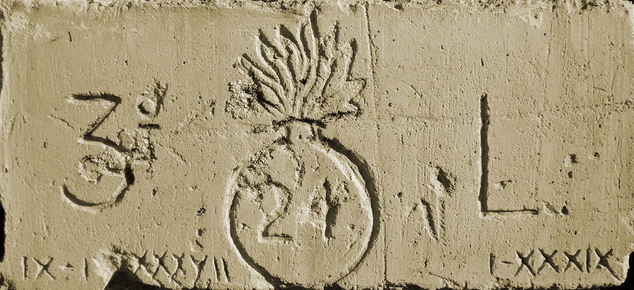 Inscripción realizada por soldados nacionales en las paredes de la chimenea del Cortijo de San Eloy o el Morrón de Lopera (9-1-1937 al 1-1939)