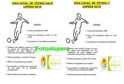 Liga Local de Fútbol Sala y Fútbol 7 Lopera 2016.