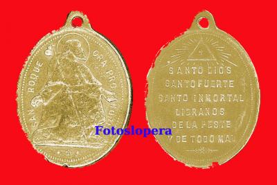 Antigua medalla de San Roque, Patrón de Lopera desde el año 1644