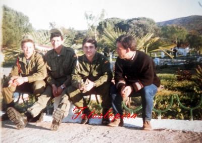 Antonio Navarro, Isidro Ruiz, Manuel Ruiz y Francisco Romero en Cerro Muriano (Córdoba). Año 1986