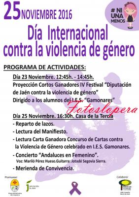 Programa de Actividades para el Día 25 de Noviembre Día Internacional Contra la Violencia de Género en Lopera.